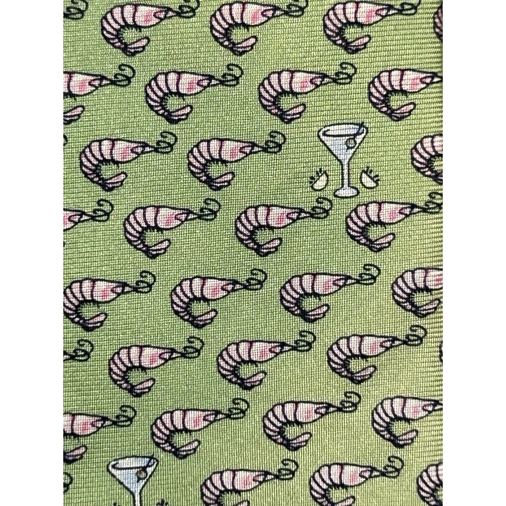 Nola Couture Tie 100% Silk Louisiana Shrimp Cocktail Martini Green Necktie